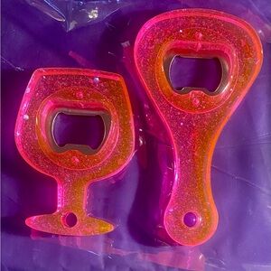 Glittery Pink Bottle Opener Set